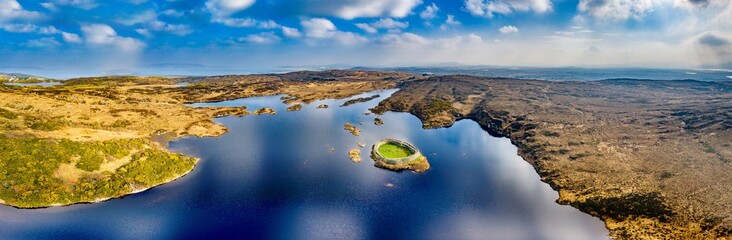 Aerial view of Doon Fort by Portnoo - County Donegal - Ireland