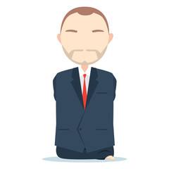 Man Without limbs wearing business suit