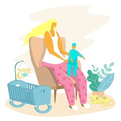 Happy motherhood, baby care vector concept for web banner, website page