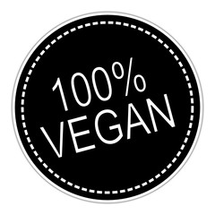100% Vegan sticker - illustration
