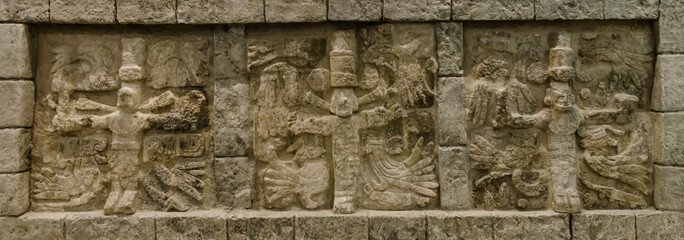 Ancient maya sculpture of Quintana Roo State