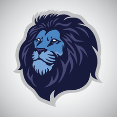 Lion Head Logo Vector Sports Mascot Template Icon