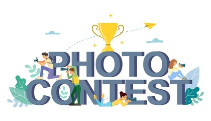 Photo contest vector flat style design illustration