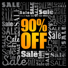 Obraz premium 90% OFF Sale word cloud collage, business concept background