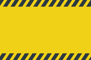 Black Stripped Rectangle. Blank Warning Sign