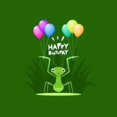 A Praying Mantis is Holding Balloon