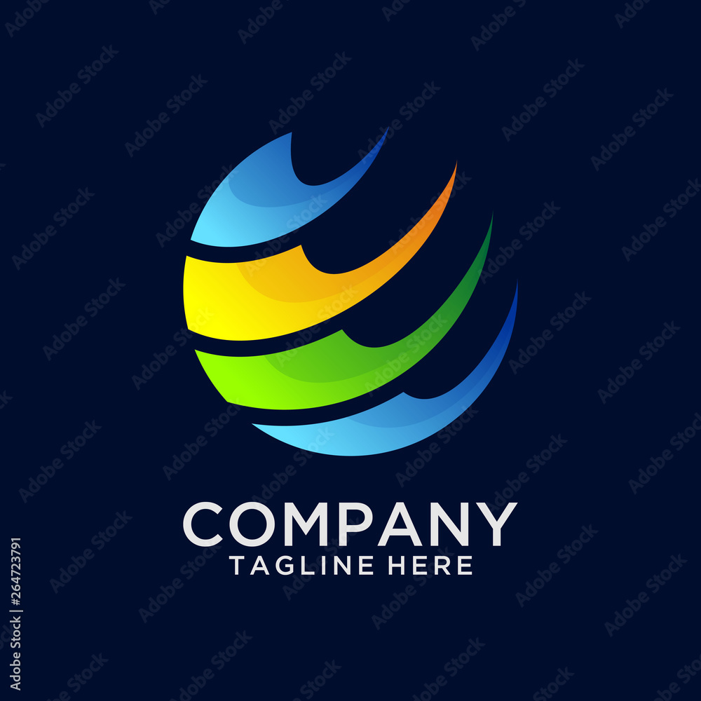 Wall mural global financial business logo design