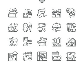 Services Well-crafted Pixel Perfect Vector Thin Line Icons 30 2x Grid for Web Graphics and Apps. Simple Minimal Pictogram