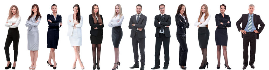 group of successful business people isolated on white