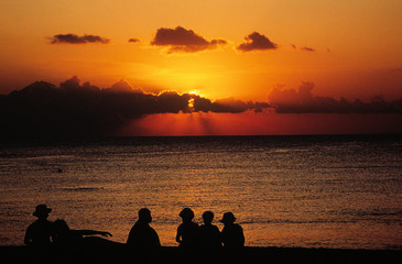 abendsonne auf lombok,indonesien,