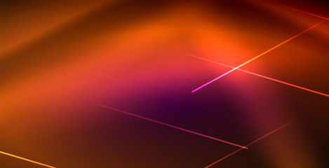 Neon glowing lines, magic energy space light concept, abstract background wallpaper design