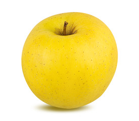 Fresh yellow apple isolated on white background with clipping path