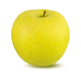 Fresh yellow apple isolated on white background with clipping path