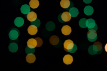 Colorful abstract blured bokeh from lights at night