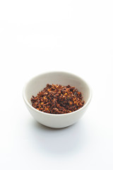Cayenne pepper on white background