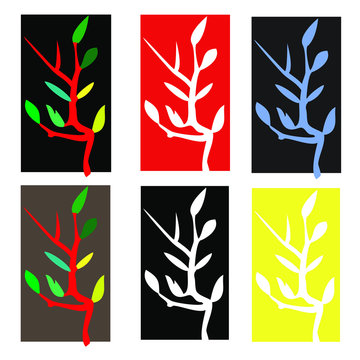 Colorful Leaves on Modern Branch