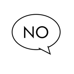 Logotipo con texto NO en burbuja lineal color negro