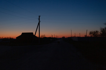 Late spring evening silhouettes in the country side