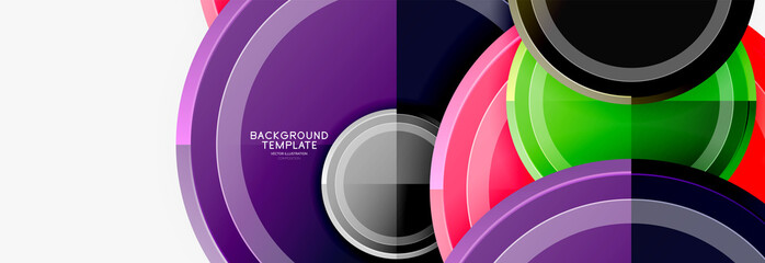 Circle geometric abstract background template for web banner, business presentation, branding, wallpaper