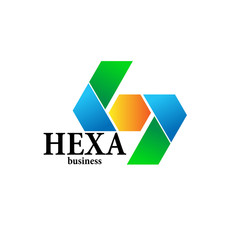 hexa logo icon with hexagonal illustration for business company