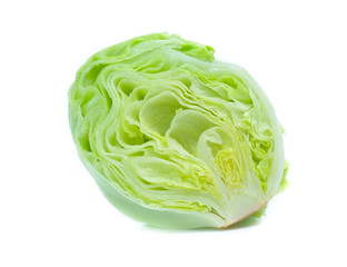 Fototapeta premium Green Iceberg lettuce isolated on White Background