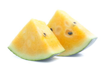 yellow watermelon isolated on white background