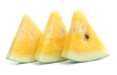 yellow watermelon isolated on white background