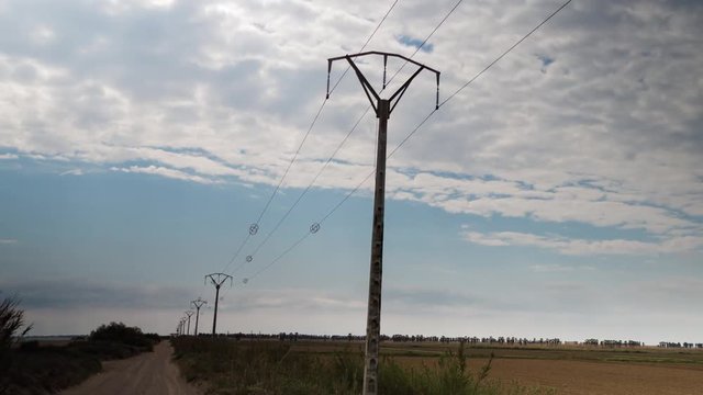 passing telegraph poles in a moving car