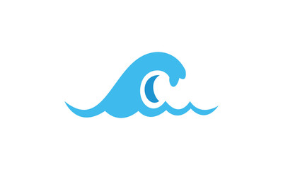Naklejka premium Wave icon logo