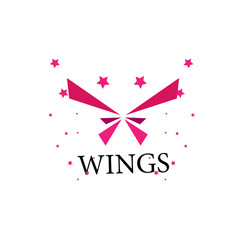 Fototapeta na wymiar wings logo icon with abstract geometry illustration