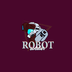 Robot logo icon for technology company