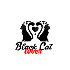 black cat lover logo icon