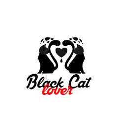black cat lover logo icon
