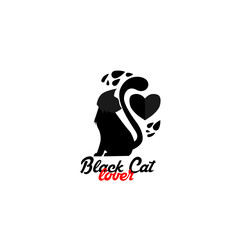 black cat lover logo icon