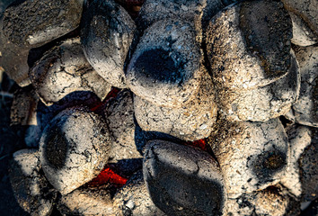 Barbecue coals closeup