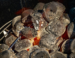 Barbecue coals closeup