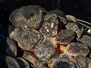 Barbecue coals closeup