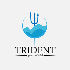 trident logo icon - obrazy, fototapety, plakaty