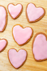 Pink cookies for Valentine's Day 