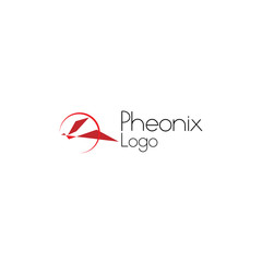 phoenix logo with geometry bird illustration