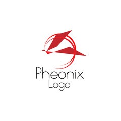 phoenix logo with geometry bird illustration