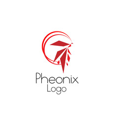 phoenix logo with geometry bird illustration