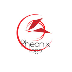 phoenix logo with geometry bird illustration