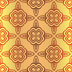 Abstract Vector Seamless Pattern With Abstract Geometric Style. Repeating Sample Figure And Line. For Fashion Interiors Design, Wallpaper, Textile Industry