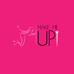 make me up logo with fairy illustration