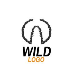 wild logo with boar  trace illustration