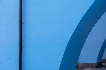 Fototapeta premium Blue arches in St. Michael's Golden-Domed Monastery, Kiev, Ukraine. 
