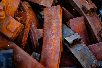 old rusty railroad cast iron