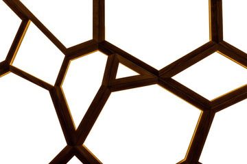 Texture a nido d'ape spider di colore bianco avorio perlato intrecciata su infisso in legno