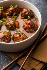 Veg or chicken Manchurian with gravy - Popular indo chinese food